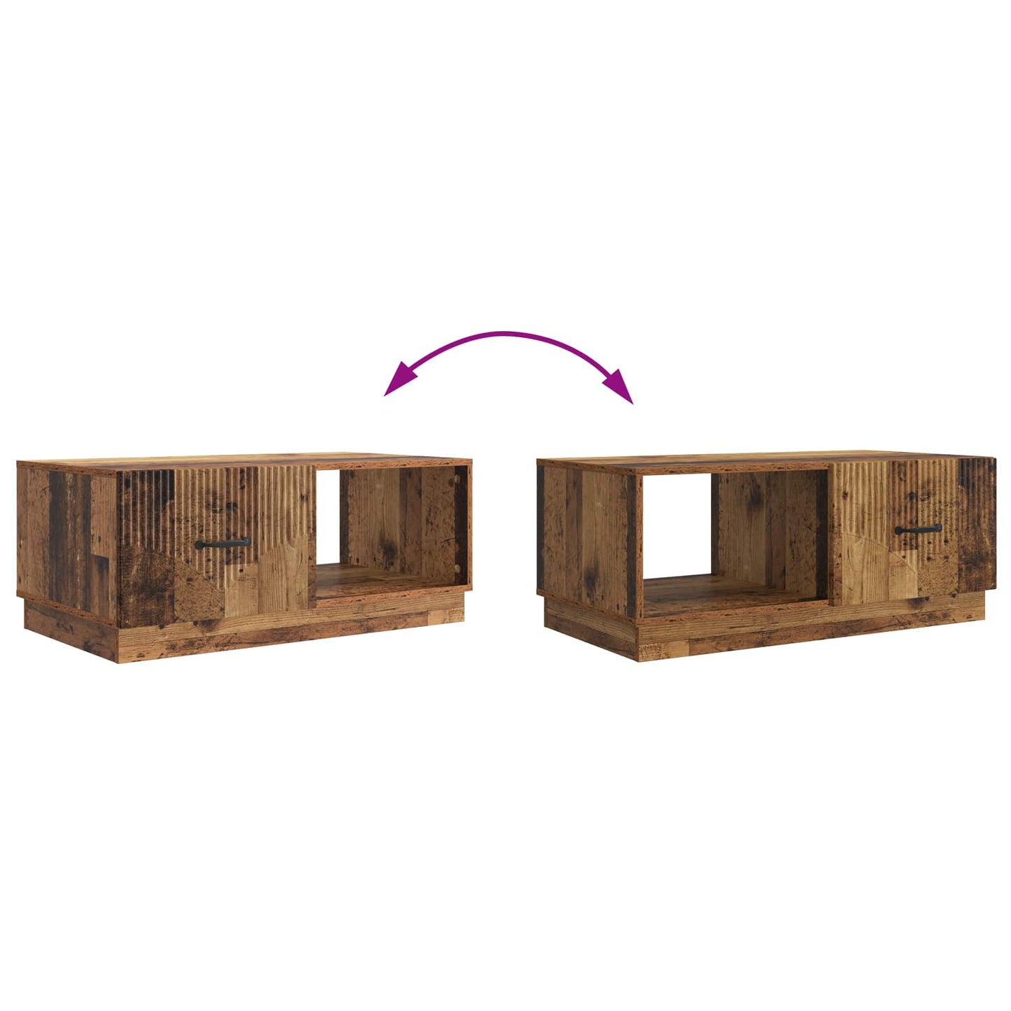 vidaXL Coffee Table Old Wood 90 x 50 x 37 cm Engineered Wood