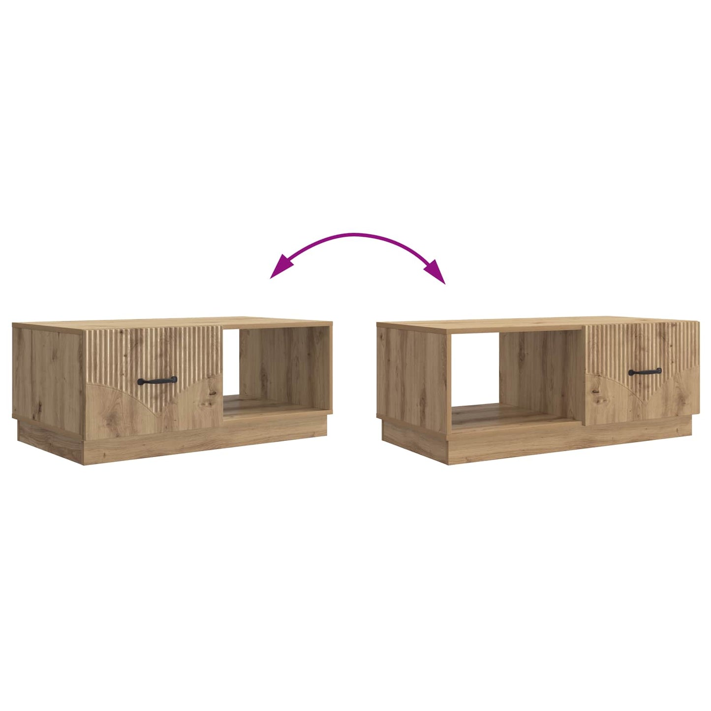 vidaXL Coffee Table Artisan Oak 90 x 50 x 37 cm Engineered Wood