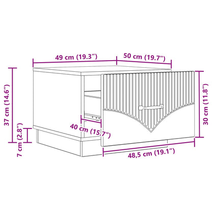 vidaXL Coffee Table Sonoma Oak 49 x 50 x 37 cm Engineered Wood