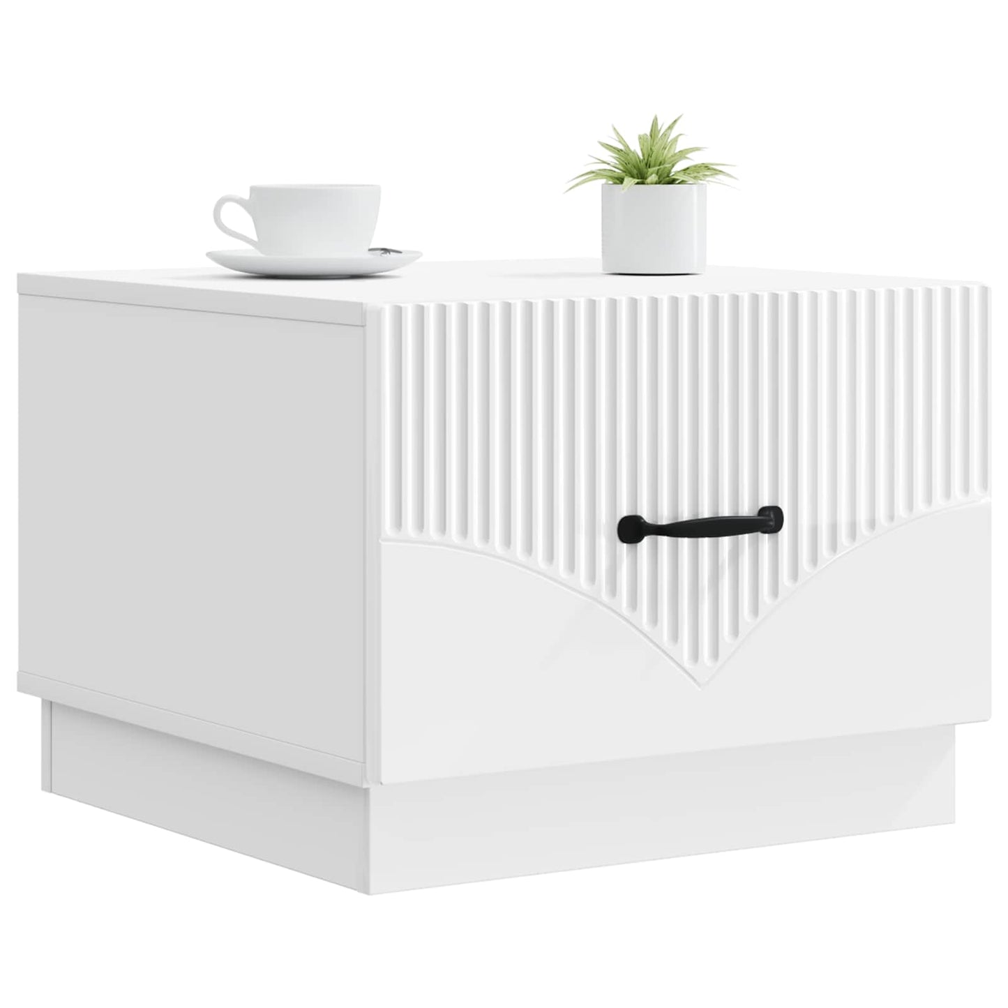 vidaXL Coffee Table High Gloss White 49 x 50 x 37 cm Engineered Wood