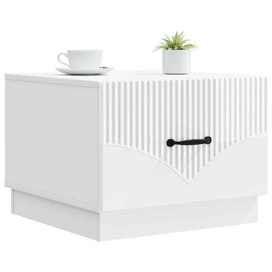 vidaXL Coffee Table High Gloss White 49 x 50 x 37 cm Engineered Wood
