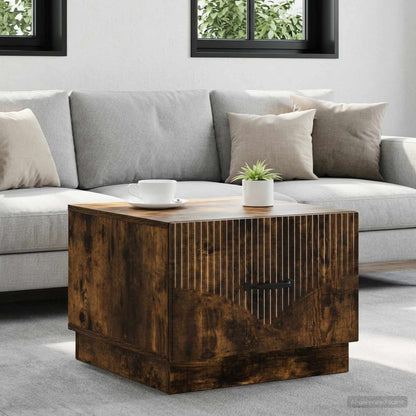 vidaXL Coffee Table Smoked Oak 49 x 50 x 37 cm Engineered Wood