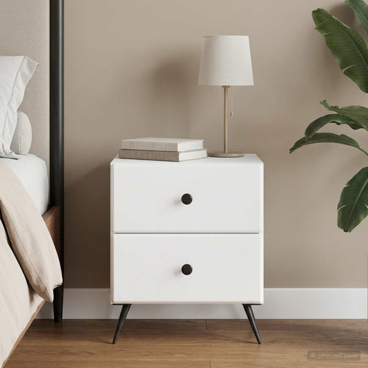 vidaXL Bedside Cabinet White 43 x 34.5 x 47.5 cm Engineered Wood