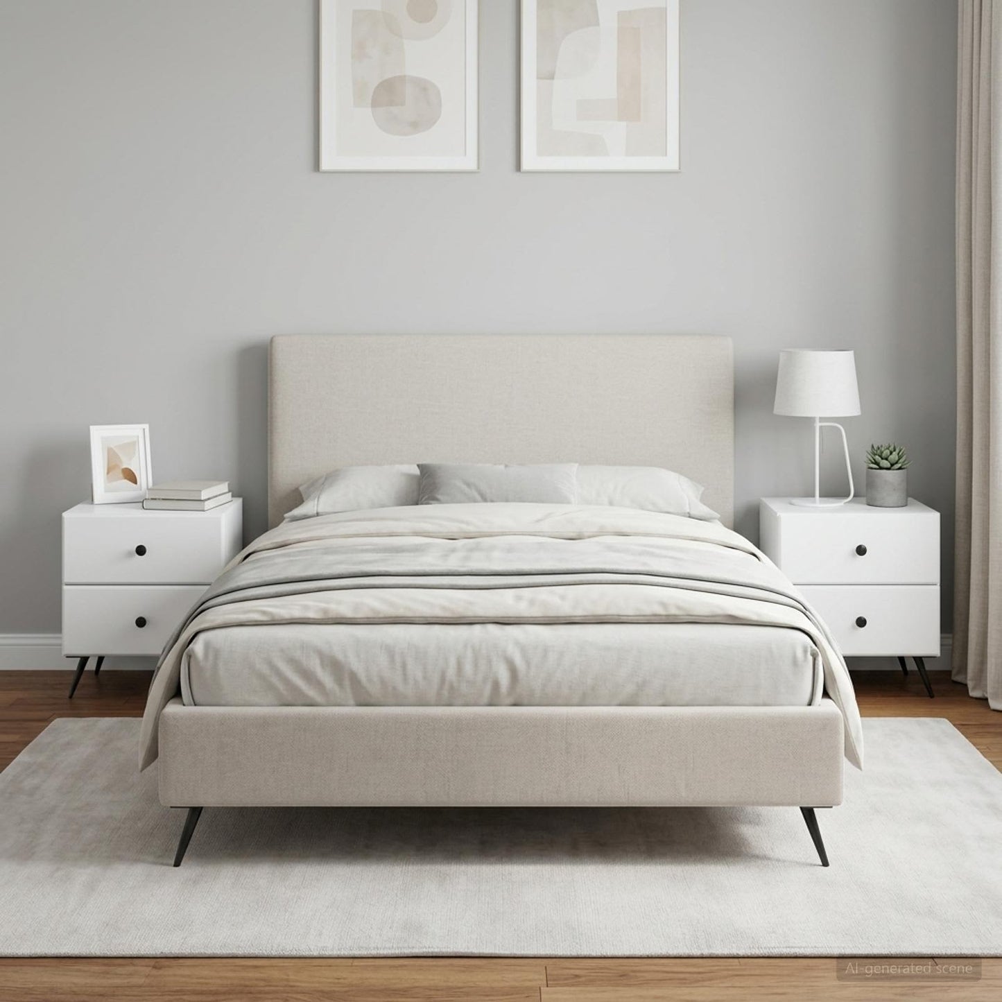 vidaXL Bedside Cabinet 2 pcs White 43 x 34.5 x 47.5 cm Engineered Wood