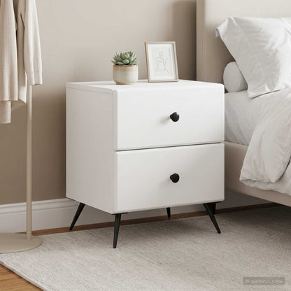 vidaXL Bedside Cabinet 2 pcs White 43 x 34.5 x 47.5 cm Engineered Wood