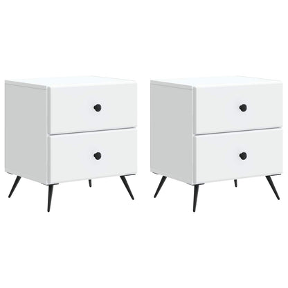 vidaXL Bedside Cabinet 2 pcs White 43 x 34.5 x 47.5 cm Engineered Wood