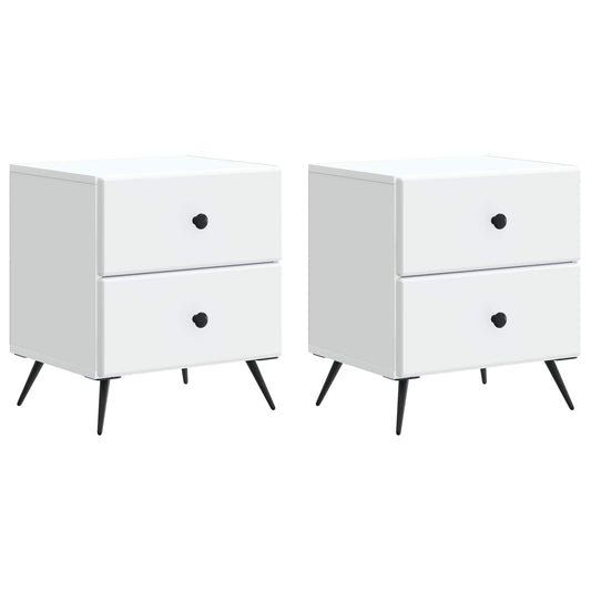 vidaXL Bedside Cabinet 2 pcs White 43 x 34.5 x 47.5 cm Engineered Wood