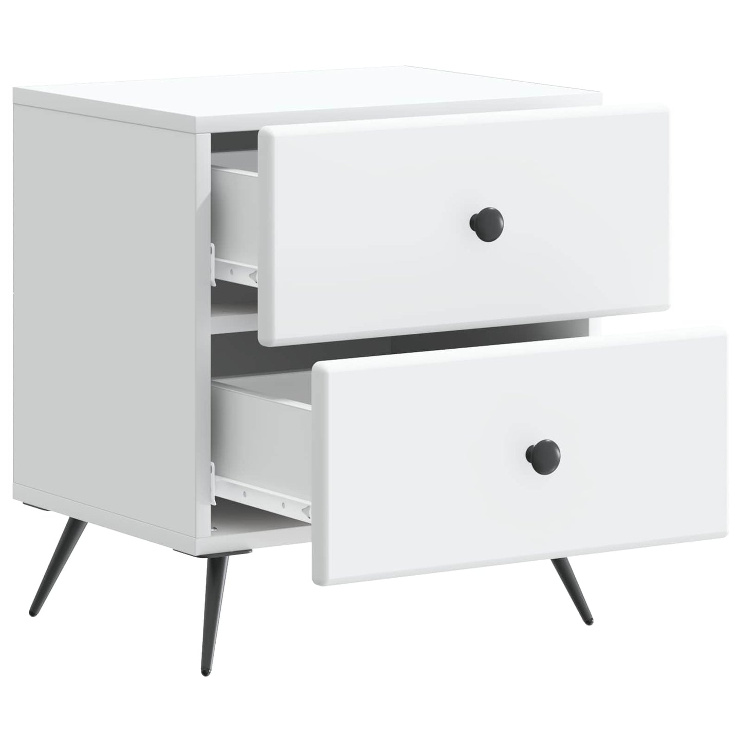 vidaXL Bedside Cabinet 2 pcs White 43 x 34.5 x 47.5 cm Engineered Wood