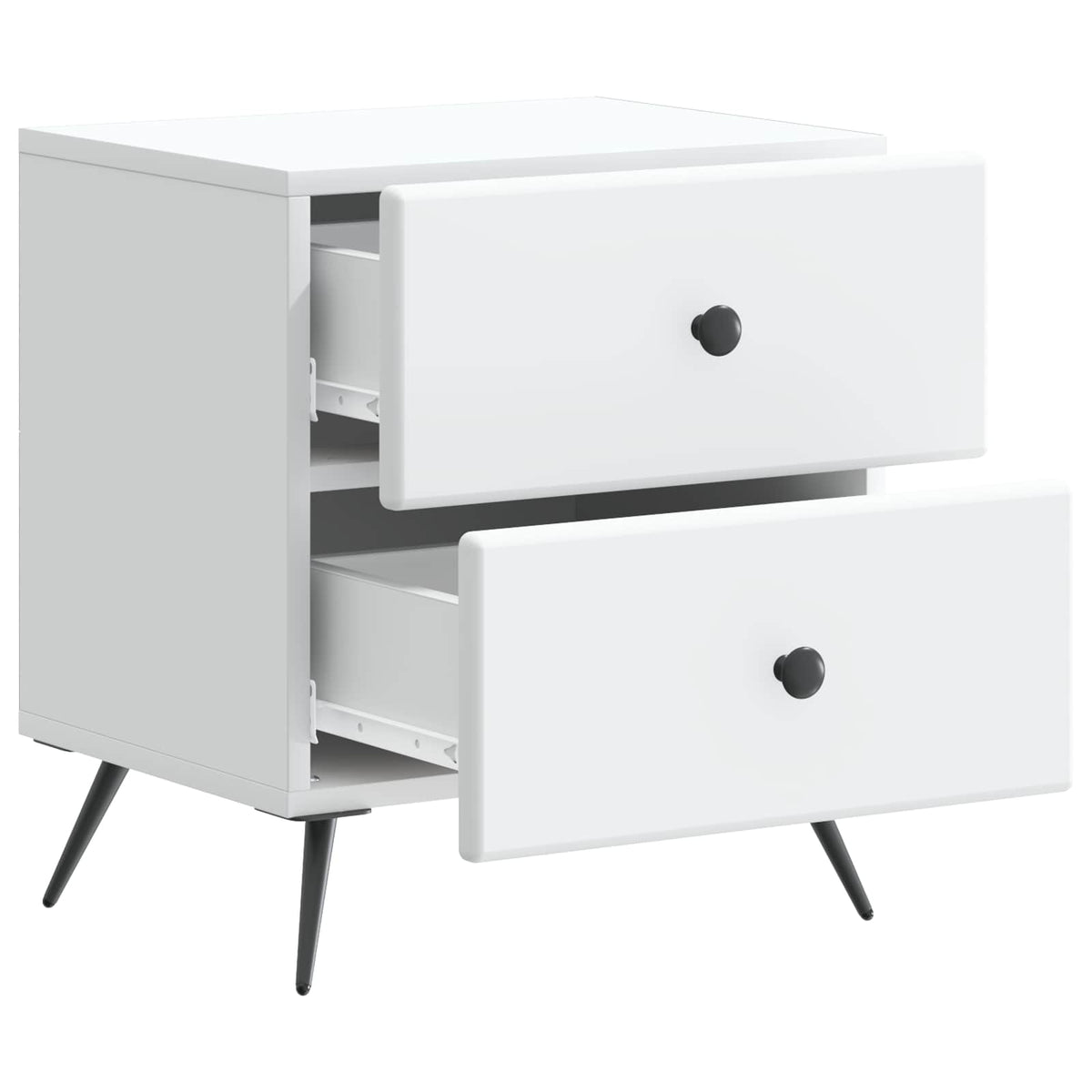 vidaXL Bedside Cabinet 2 pcs White 43 x 34.5 x 47.5 cm Engineered Wood