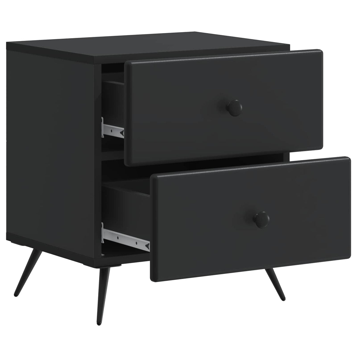 vidaXL Bedside Cabinet Black 43 x 34.5 x 47.5 cm Engineered Wood