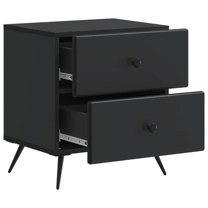 vidaXL Bedside Cabinet Black 43 x 34.5 x 47.5 cm Engineered Wood