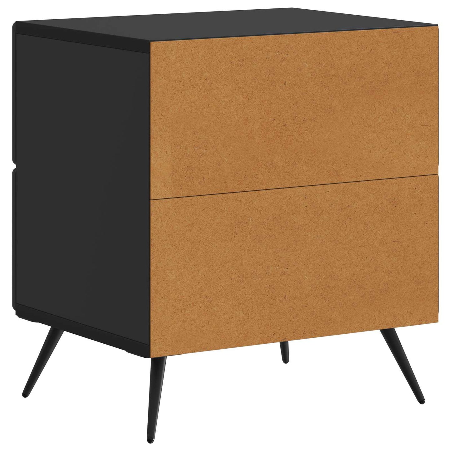 vidaXL Bedside Cabinet 2 pcs Black 43 x 34.5 x 47.5 cm Engineered Wood