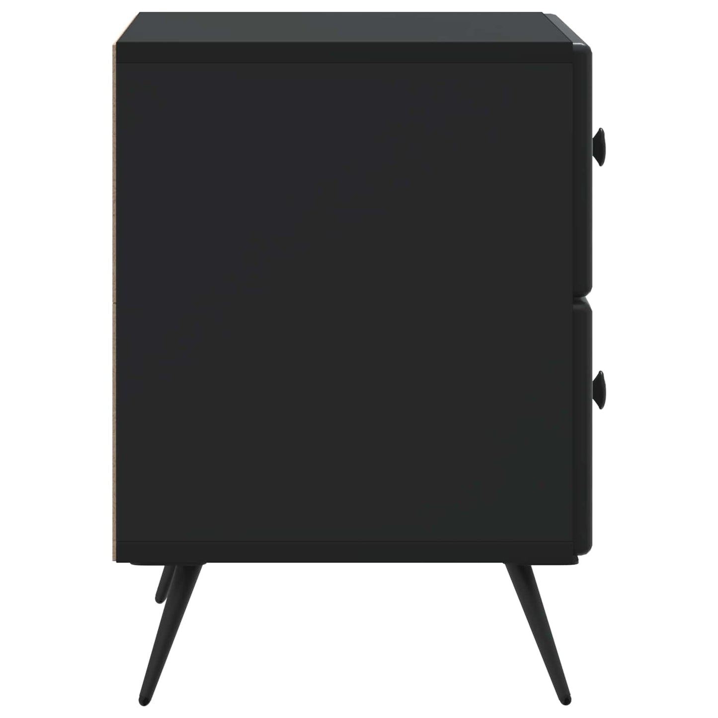 vidaXL Bedside Cabinet 2 pcs Black 43 x 34.5 x 47.5 cm Engineered Wood