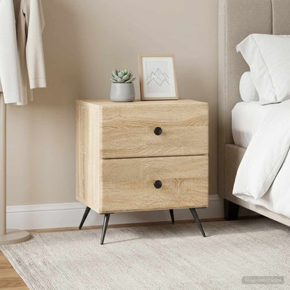 vidaXL Bedside Cabinet 2 pcs Sonoma Oak 43 x 34.5 x 47.5 cm