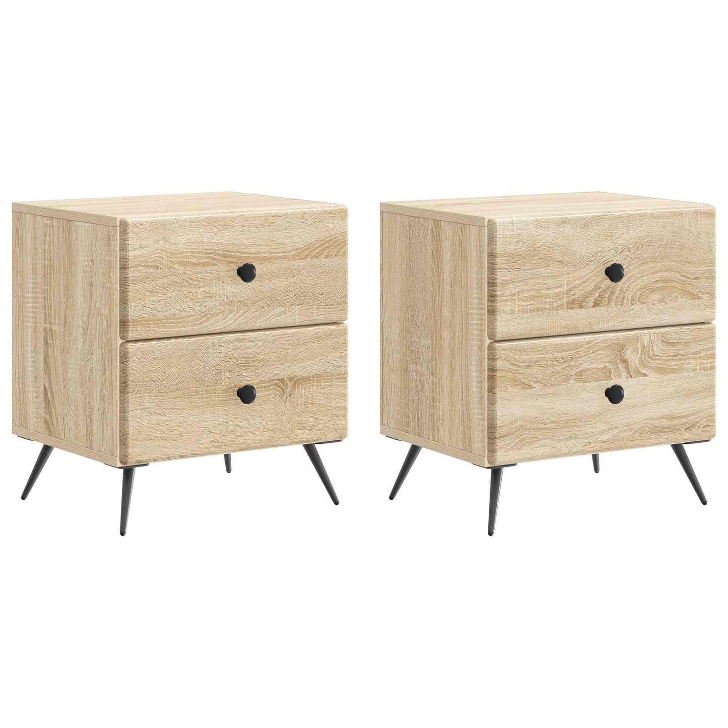 vidaXL Bedside Cabinet 2 pcs Sonoma Oak 43 x 34.5 x 47.5 cm