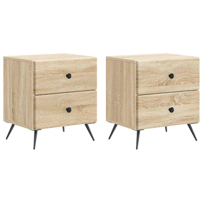 vidaXL Bedside Cabinet 2 pcs Sonoma Oak 43 x 34.5 x 47.5 cm