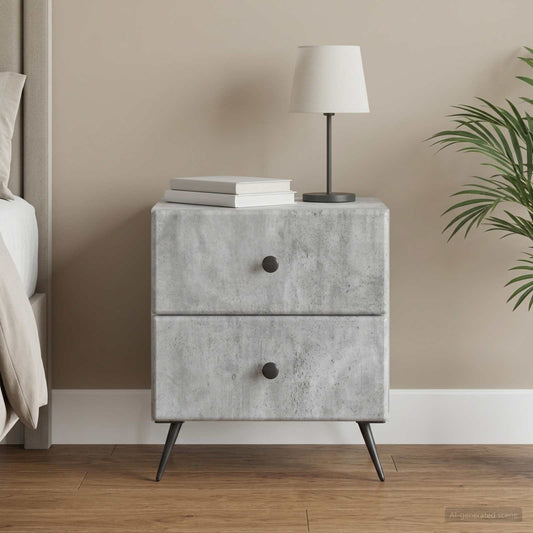 vidaXL Bedside Cabinet with Drawer Concrete Grey 43 x 34.5 x 47.5 cm