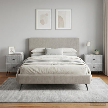 vidaXL Bedside Cabinet 2 pcs Concrete Grey 43 x 34.5 x 47.5 cm
