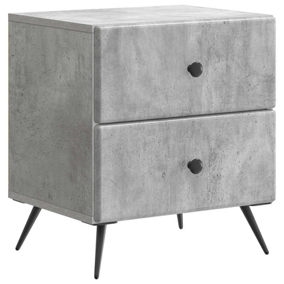 vidaXL Bedside Cabinet 2 pcs Concrete Grey 43 x 34.5 x 47.5 cm