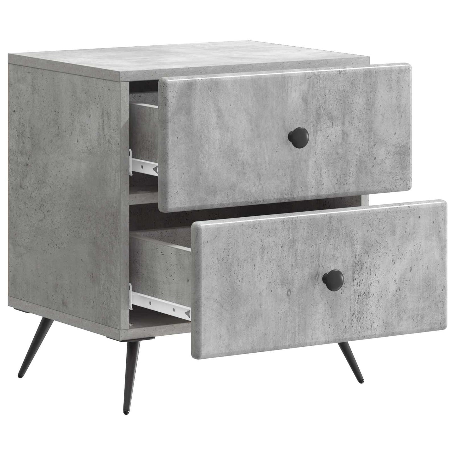 vidaXL Bedside Cabinet 2 pcs Concrete Grey 43 x 34.5 x 47.5 cm