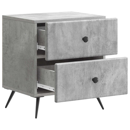 vidaXL Bedside Cabinet 2 pcs Concrete Grey 43 x 34.5 x 47.5 cm