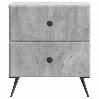 vidaXL Bedside Cabinet 2 pcs Concrete Grey 43 x 34.5 x 47.5 cm
