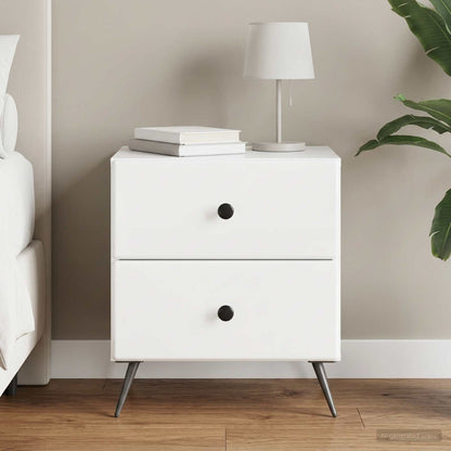 vidaXL Bedside Cabinet High Gloss White 43 x 34.5 x 47.5 cm