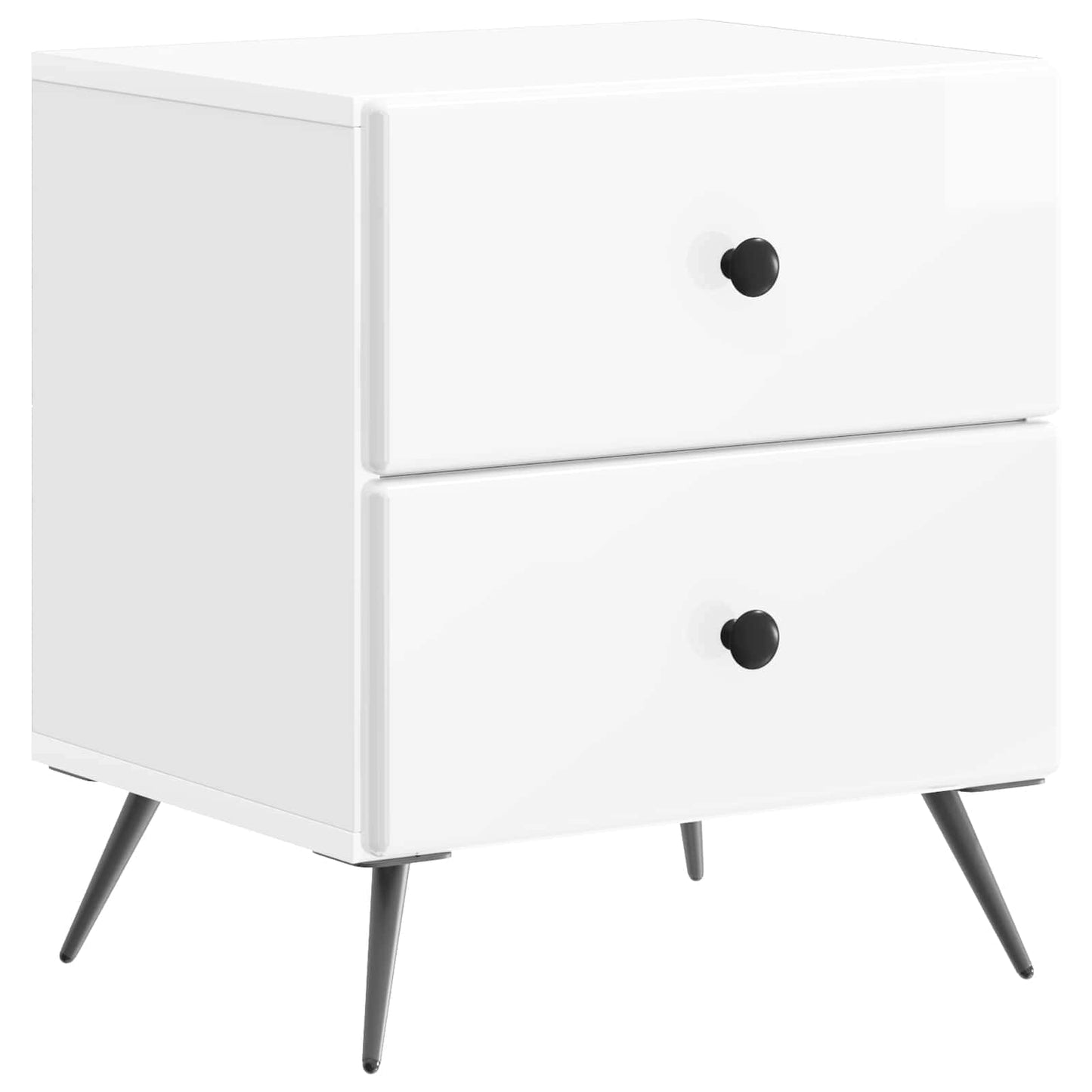 vidaXL Bedside Cabinet High Gloss White 43 x 34.5 x 47.5 cm