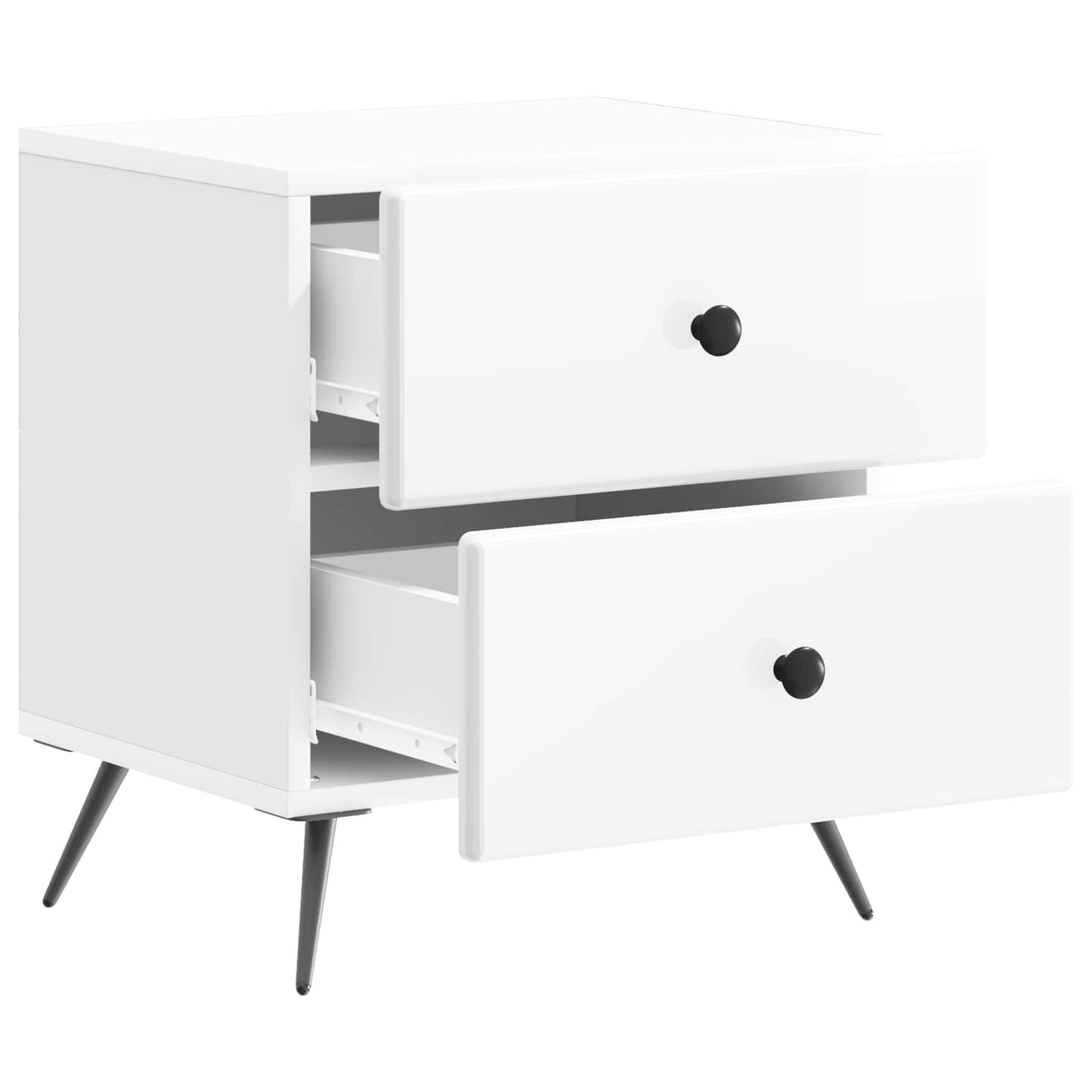 vidaXL Bedside Cabinet High Gloss White 43 x 34.5 x 47.5 cm