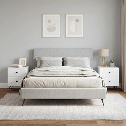 vidaXL Bedside Cabinet 2 pcs High Gloss White 43 x 34.5 x 47.5 cm