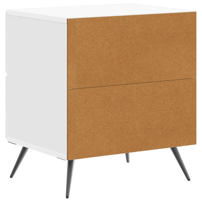 vidaXL Bedside Cabinet 2 pcs High Gloss White 43 x 34.5 x 47.5 cm