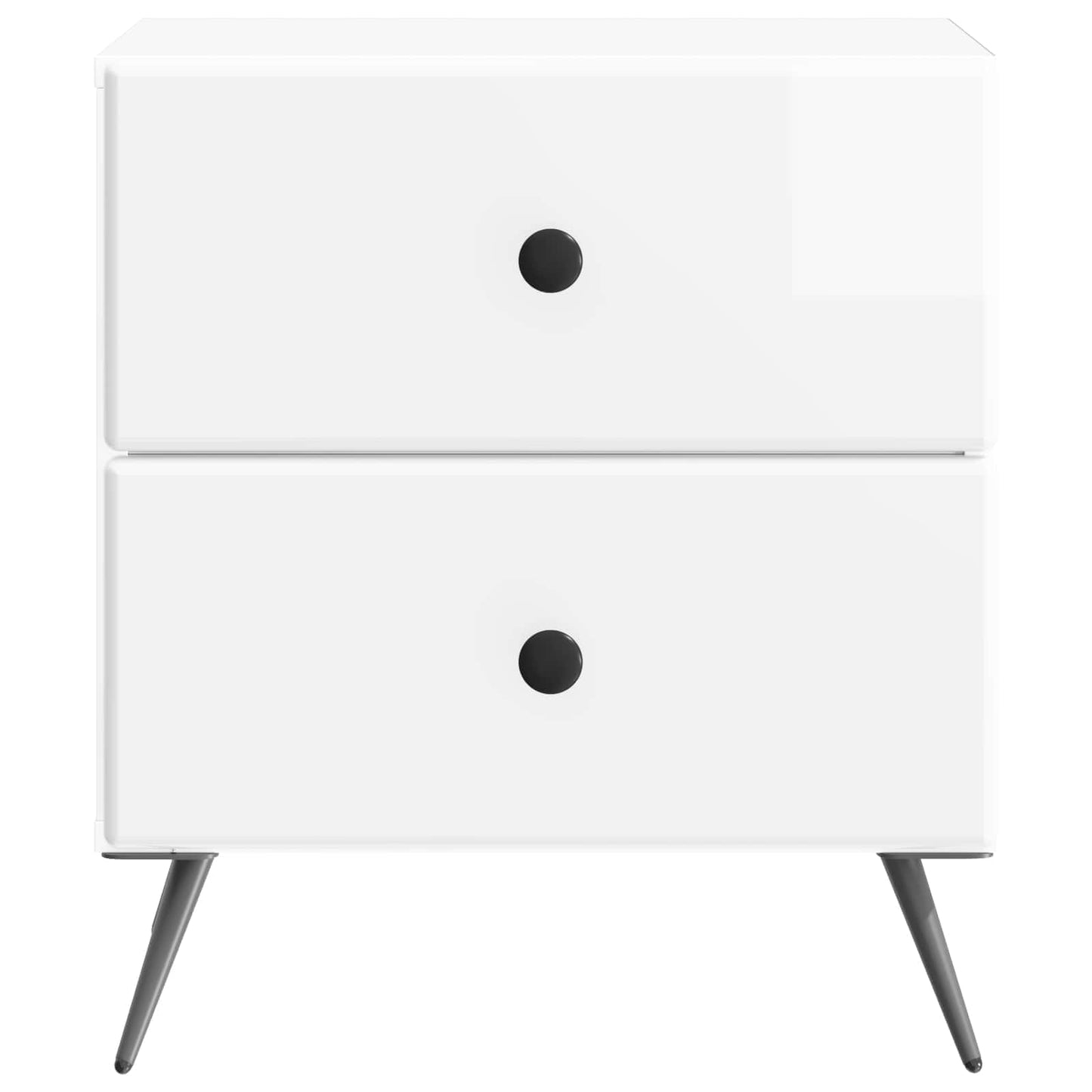 vidaXL Bedside Cabinet 2 pcs High Gloss White 43 x 34.5 x 47.5 cm
