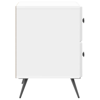 vidaXL Bedside Cabinet 2 pcs High Gloss White 43 x 34.5 x 47.5 cm