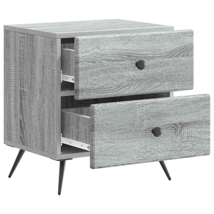 vidaXL Bedside Cabinet Grey Sonoma 43 x 34.5 x 47.5 cm Engineered Wood