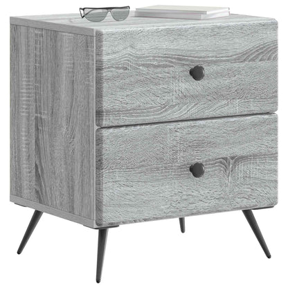 vidaXL Bedside Cabinet Grey Sonoma 43 x 34.5 x 47.5 cm Engineered Wood