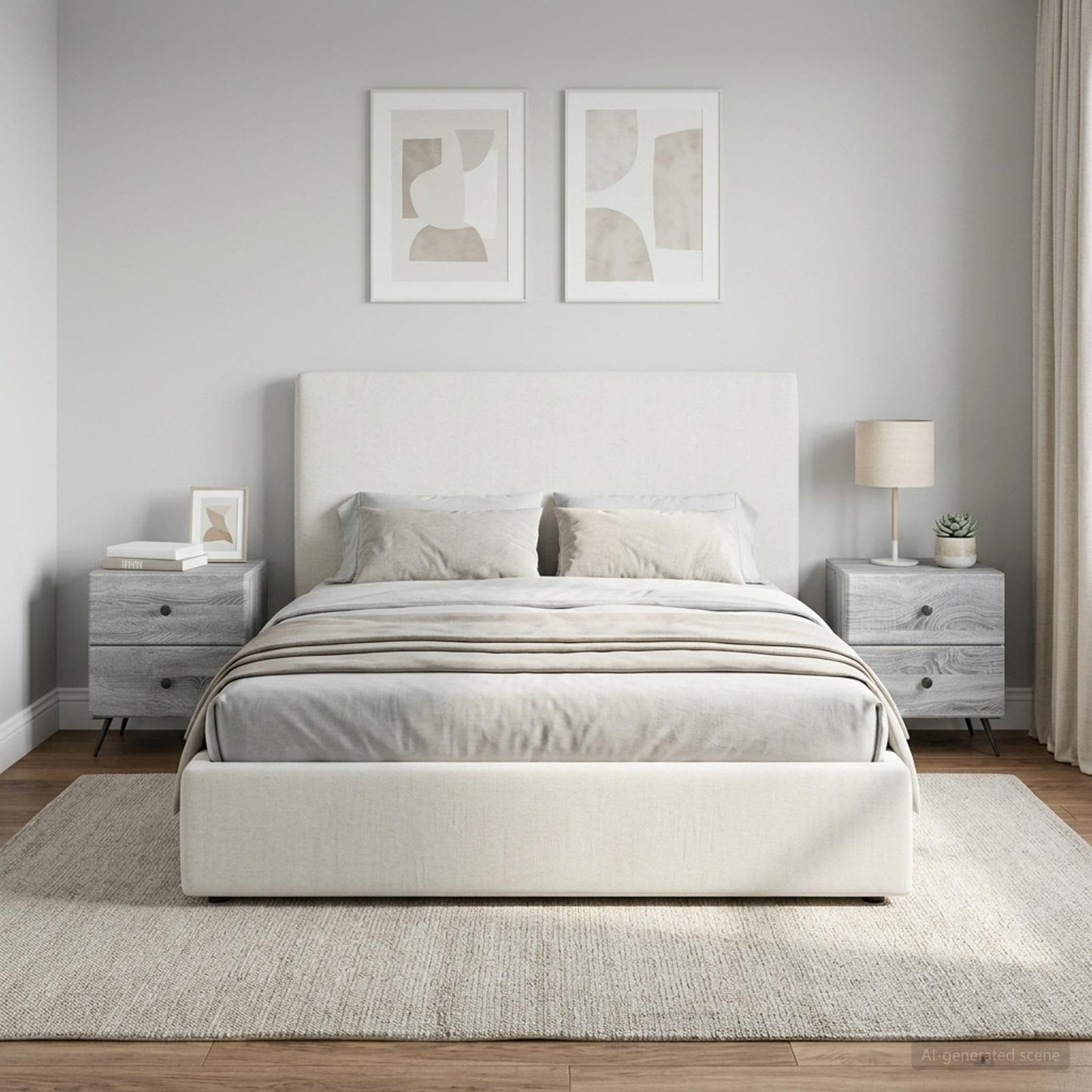 vidaXL Bedside Cabinet 2 pcs Grey Sonoma 43 x 34.5 x 47.5 cm