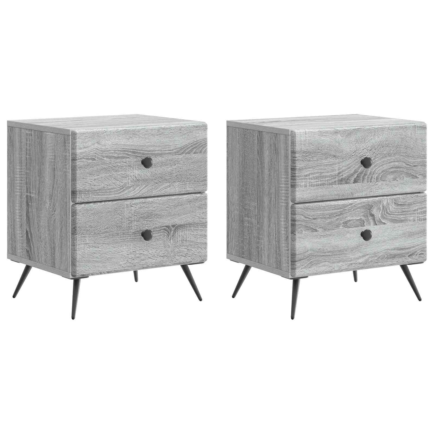 vidaXL Bedside Cabinet 2 pcs Grey Sonoma 43 x 34.5 x 47.5 cm
