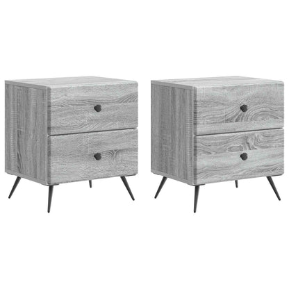 vidaXL Bedside Cabinet 2 pcs Grey Sonoma 43 x 34.5 x 47.5 cm