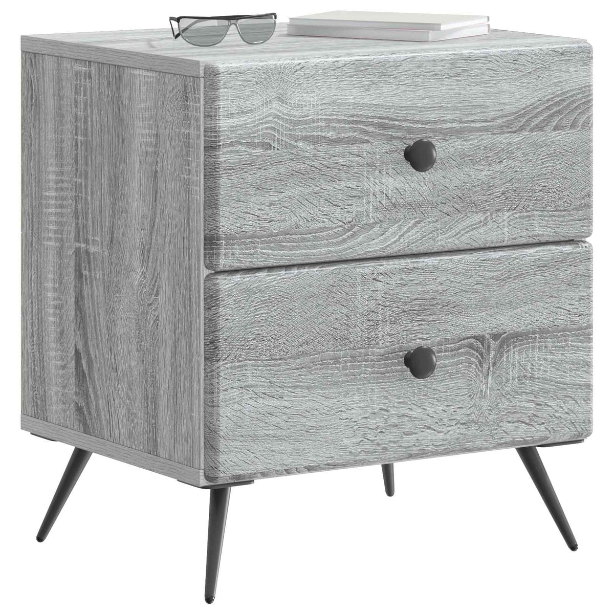 vidaXL Bedside Cabinet 2 pcs Grey Sonoma 43 x 34.5 x 47.5 cm