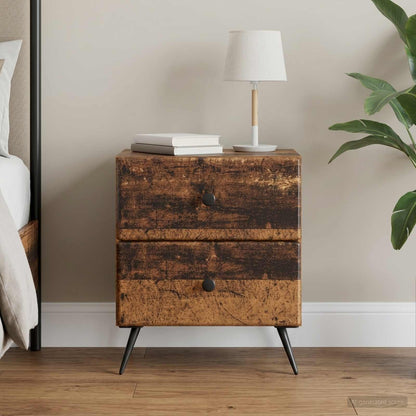 vidaXL Bedside Cabinet Old Wood 43 x 34.5 x 47.5 cm Engineered Wood