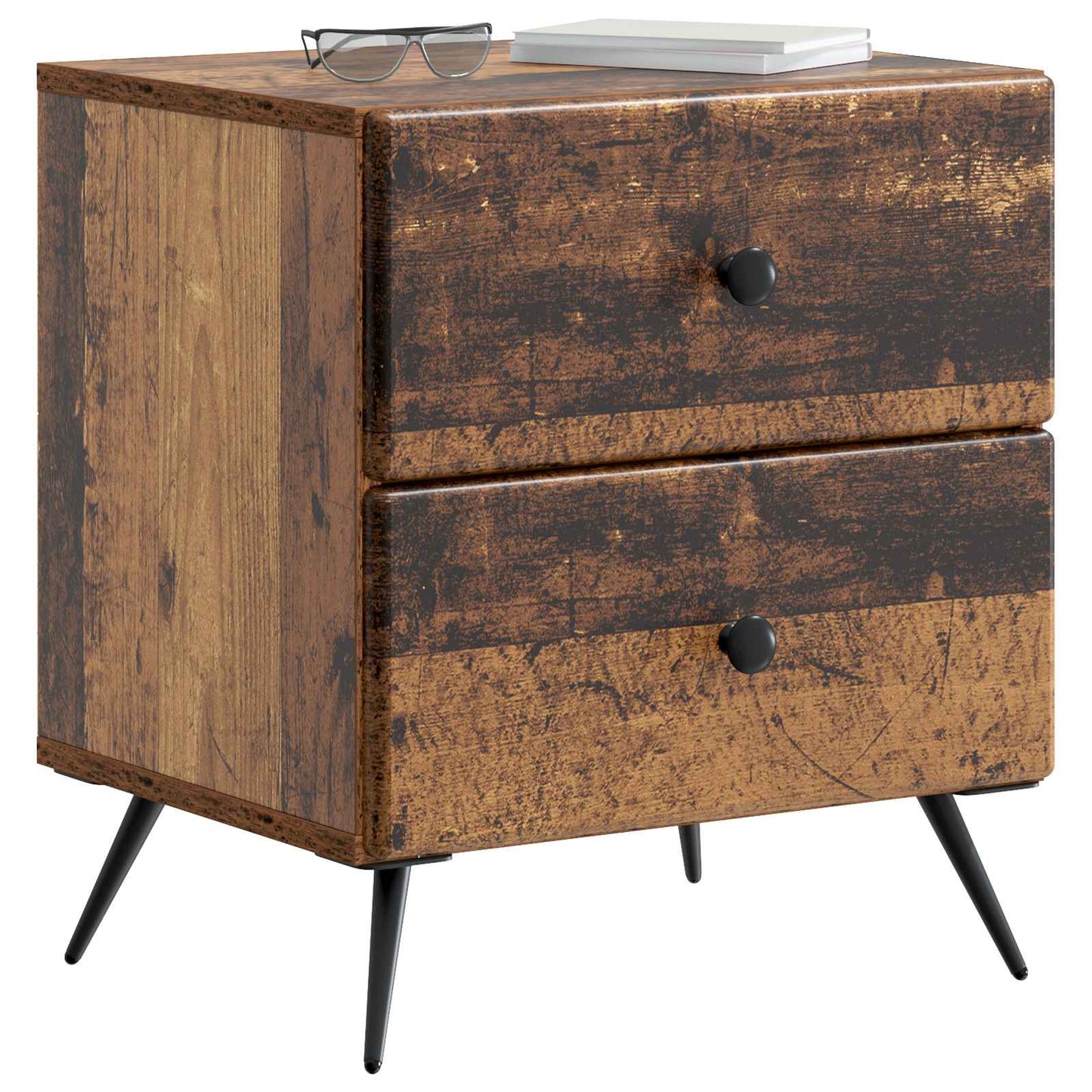 vidaXL Bedside Cabinet Old Wood 43 x 34.5 x 47.5 cm Engineered Wood