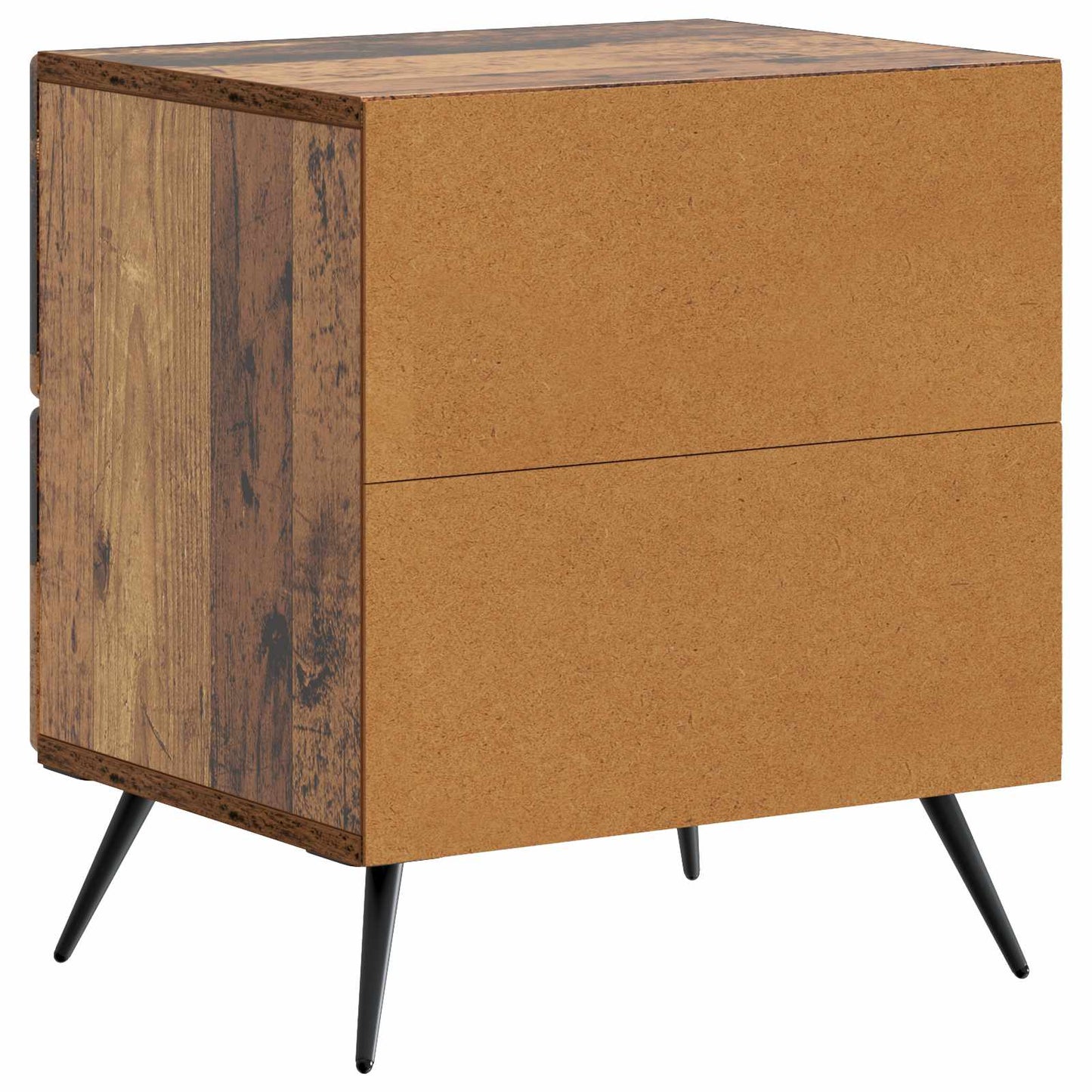 vidaXL Bedside Cabinet with Drawer 2 pcs Old Wood 43 x 34.5 x 47.5 cm
