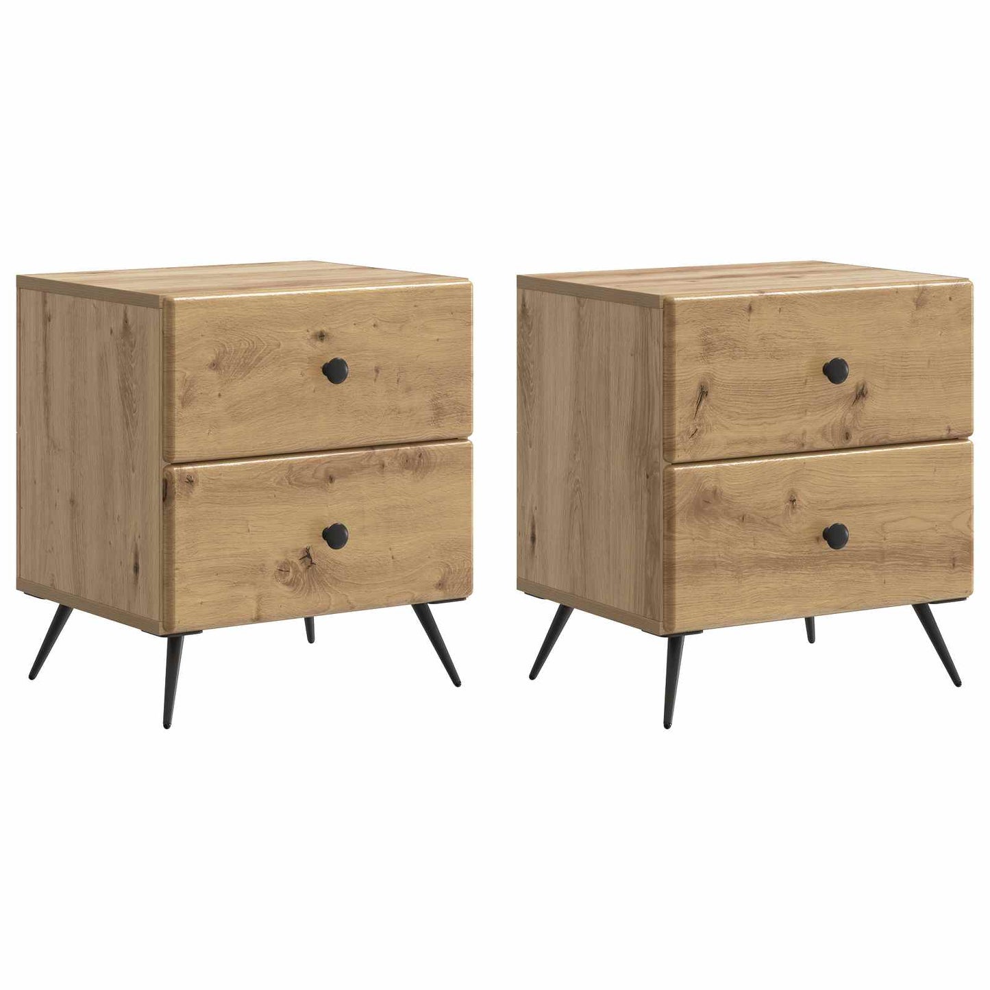 vidaXL Bedside Cabinet 2 pcs Artisan Oak 43 x 34.5 x 47.5 cm