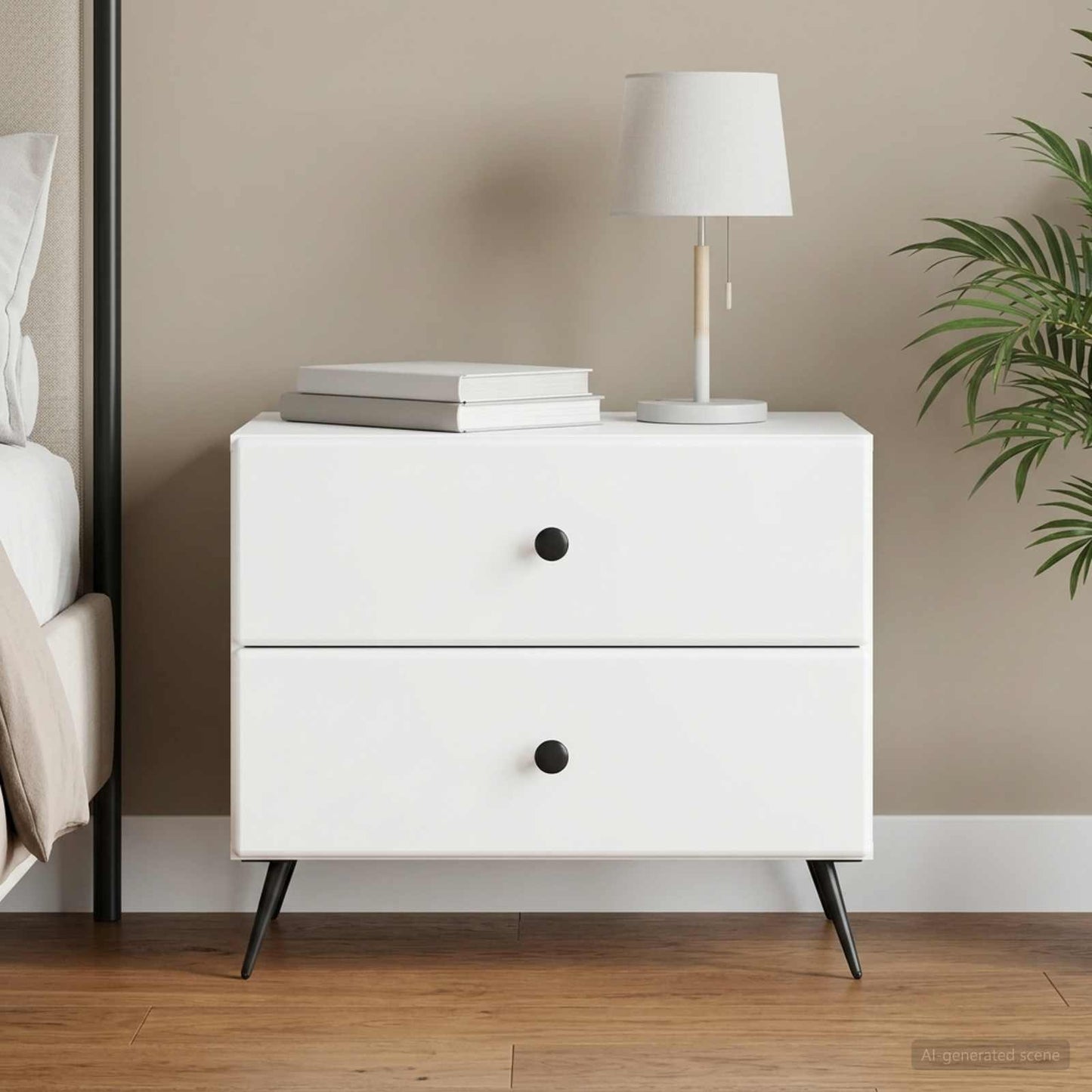 vidaXL Bedside Cabinet White 62 x 34.5 x 47.5 cm Engineered Wood