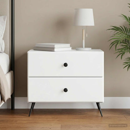 vidaXL Bedside Cabinet White 62 x 34.5 x 47.5 cm Engineered Wood