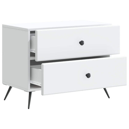 vidaXL Bedside Cabinet White 62 x 34.5 x 47.5 cm Engineered Wood