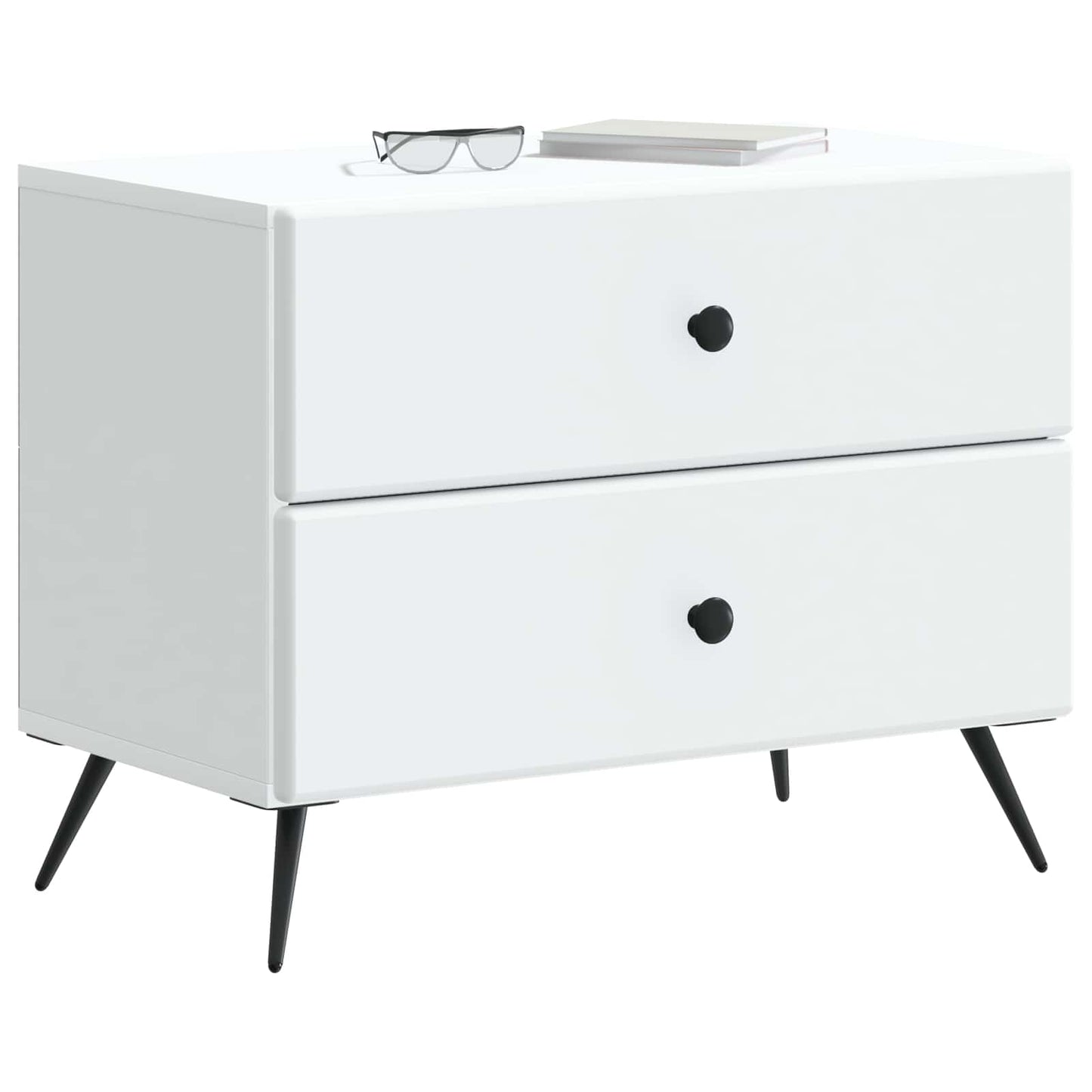 vidaXL Bedside Cabinet White 62 x 34.5 x 47.5 cm Engineered Wood