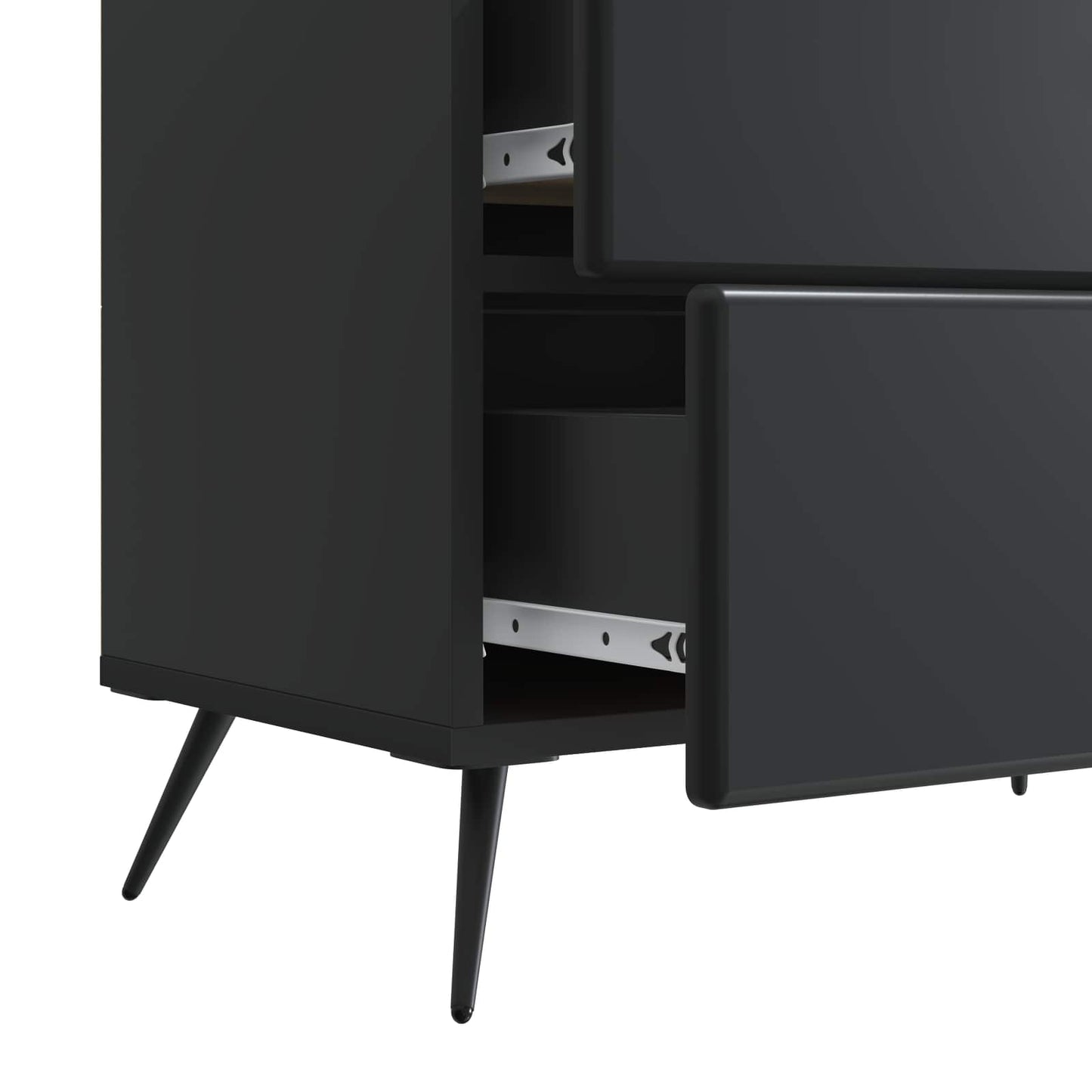 vidaXL Bedside Cabinet Black 62 x 34.5 x 47.5 cm Engineered Wood