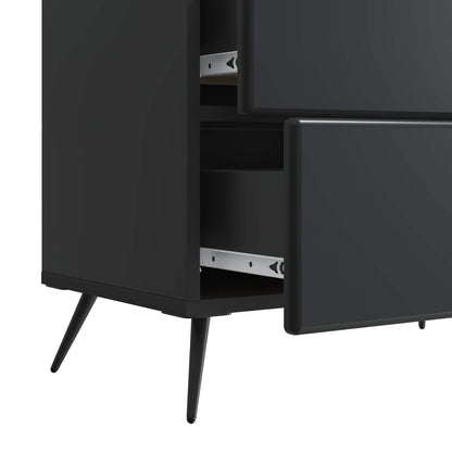 vidaXL Bedside Cabinet Black 62 x 34.5 x 47.5 cm Engineered Wood