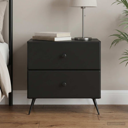 vidaXL Bedside Cabinet Black 62 x 34.5 x 47.5 cm Engineered Wood